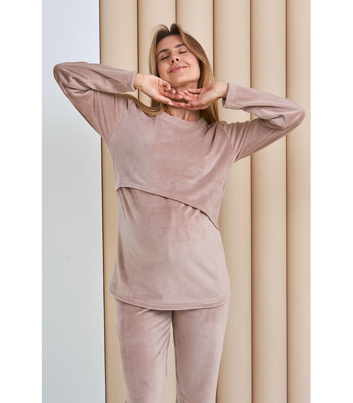 Теплая пижама для беременных Хюгге NW-5.13.4 от Юла Мама в категории Пижамы для кормящих мам на МамаТато