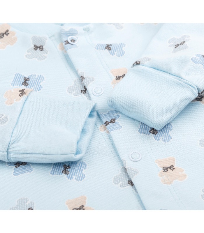 Дитячий комбінезон КБ122 байка (401) - блакитний байковий дитячий комбінезон з принтом від МамаТато