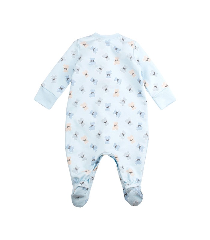 Дитячий комбінезон КБ122 байка (401) - блакитний байковий дитячий комбінезон з принтом від МамаТато