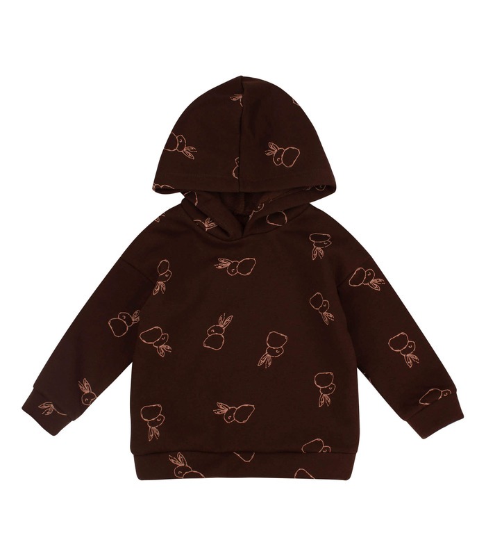 Дитячий костюм КС788 (H01) - теплий коричневий дитячий костюм з зайчиками від МамаТато