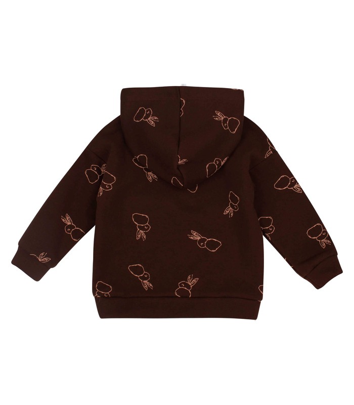 Дитячий костюм КС788 (H01) - теплий коричневий дитячий костюм з зайчиками від МамаТато