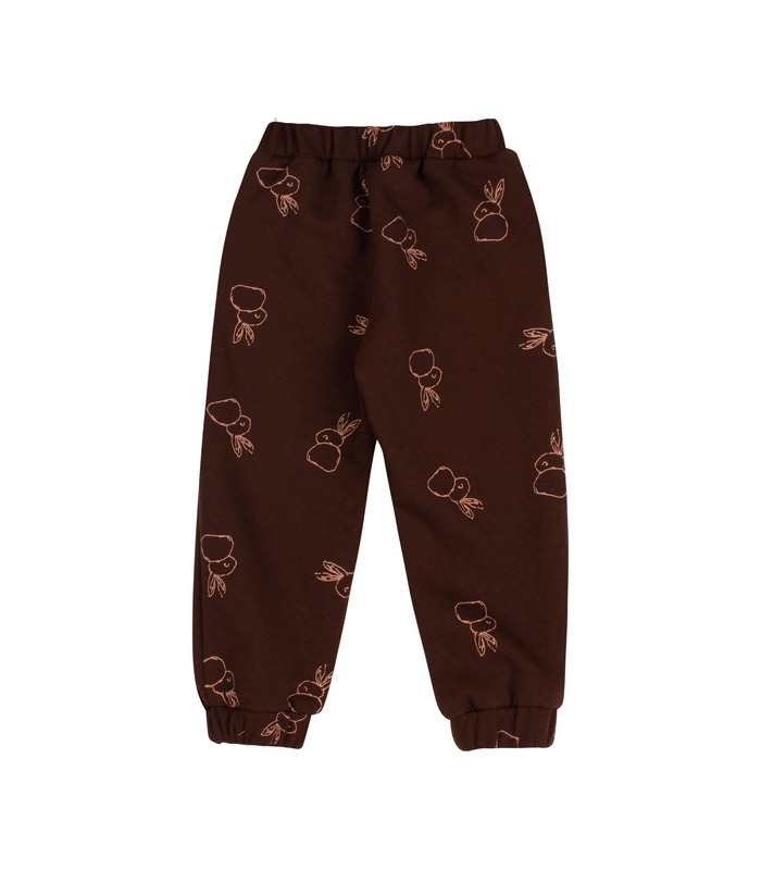 Дитячий костюм КС788 (H01) - теплий коричневий дитячий костюм з зайчиками від МамаТато