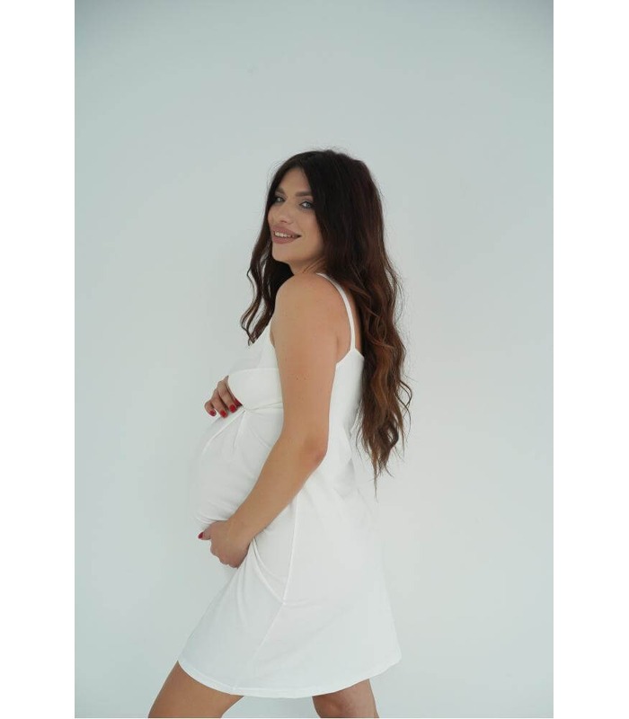 Нічна сорочка мод.24182 ML - молочна нічна сорочка вагітним та годуючим мамам від МамаТато