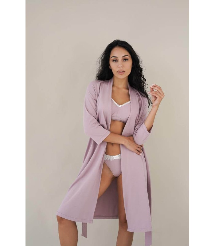 Халат Розмарі м.25310 - фіолетовий халат для вагітних та годуючих від МамаТато
