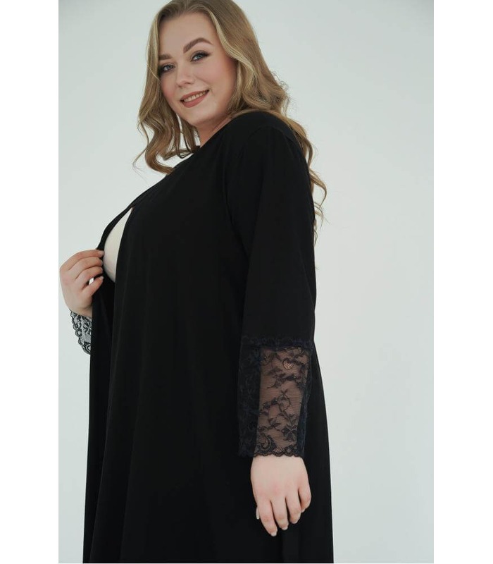 Халат для беременных мод.25318 CH - черный халат беременным и кормящим от МамаТато