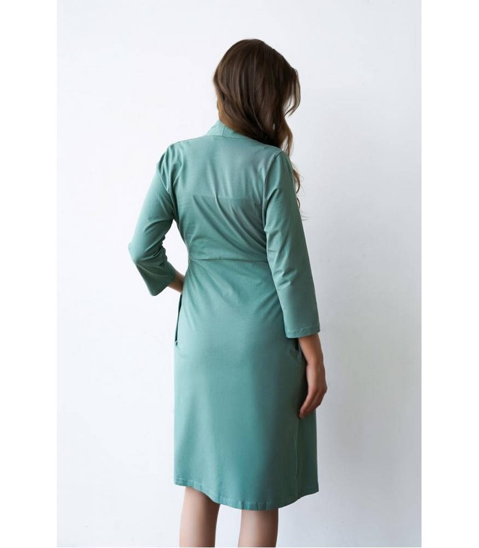 Халат Розмарі м.25310 зелений - зелений халат для вагітних та годуючих від МамаТато