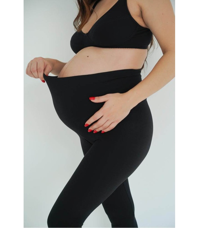 Леггинсы мод.635 - черные леггинсы для беременных