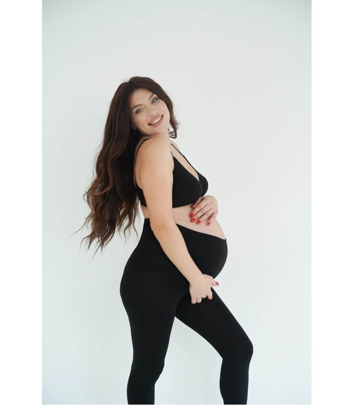 Леггинсы мод.635 - черные леггинсы для беременных