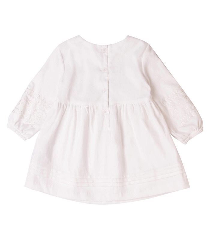 Дитяча сукня ПЛ406 (106) мікровельвет - біле тепле плаття з вишивкою для дівчинки від МамаТато