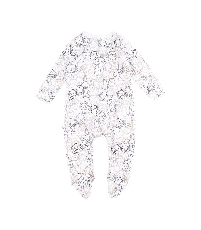Детский комбинезон КБ202 интерлок (21G) - детский комбинезон с замочком с принтом зверюшки от МамаТато