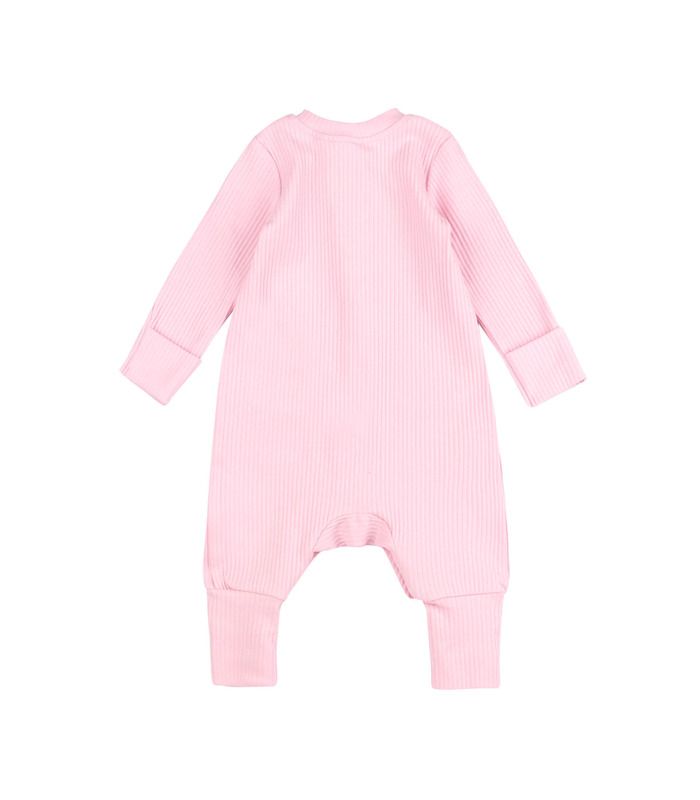 Детский комбинезон КБ225 рубчик (900) - детский розовый комбинезон в рубчик от МамаТато