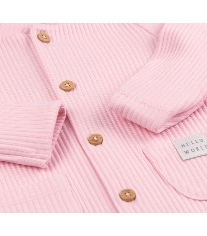 Детский комбинезон КБ225 рубчик (900) - детский розовый комбинезон в рубчик от МамаТато