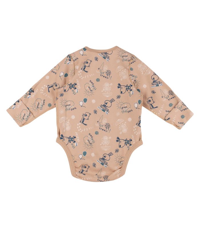 Детское боди БД202 (G1G) - бежевое боди с принтом новорожденным от МамаТато