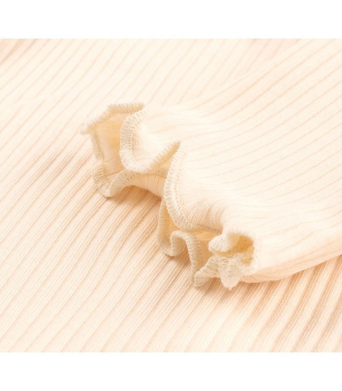 Детское платье ПЛ435 (200) - молочное детское платье в рубчик от МамаТато