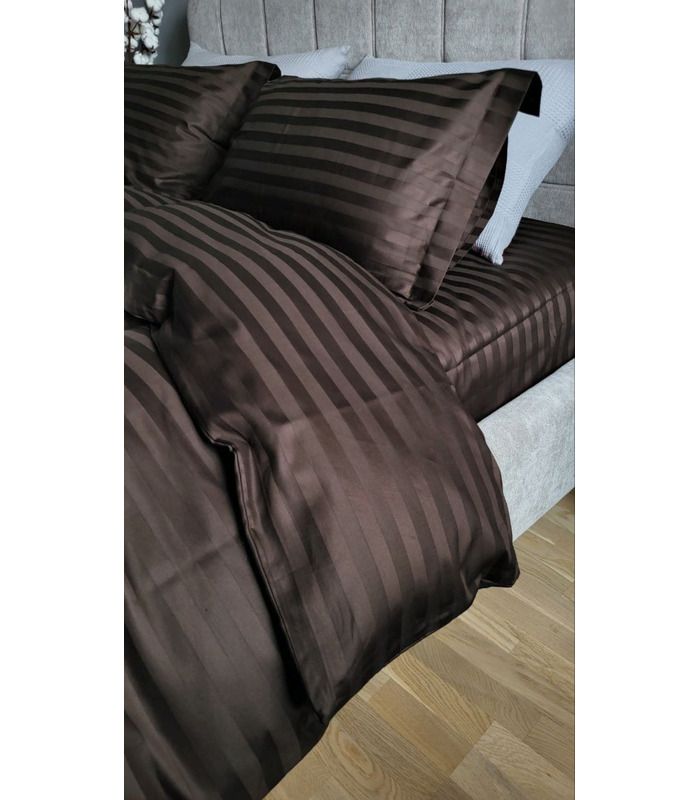 Постільна білизна "PREMIUM CHOCOLATE" Сатин Stripe 2/2см - Страйп сатин - стильні постільні комплекти на МамаТато