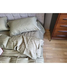 Постільна білизна "PREMIUM RIPE OLIVE" Сатин MULTI Stripe - Страйп сатин - стильні постільні комплекти на МамаТато