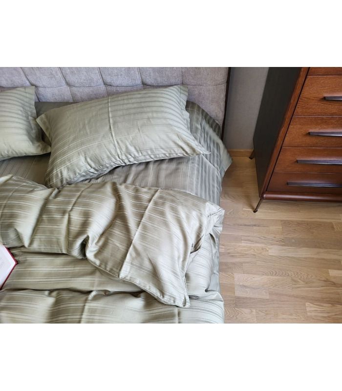 Постельное белье "PREMIUM RIPE OLIVE" Сатин MULTI Stripe - Комфорт-текстиль - стильные постельные комплекты на МамаТато