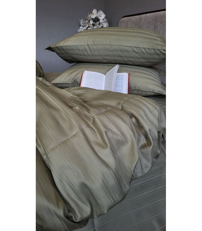 Постельное белье "PREMIUM RIPE OLIVE" Сатин MULTI Stripe - Комфорт-текстиль - стильные постельные комплекты на МамаТато