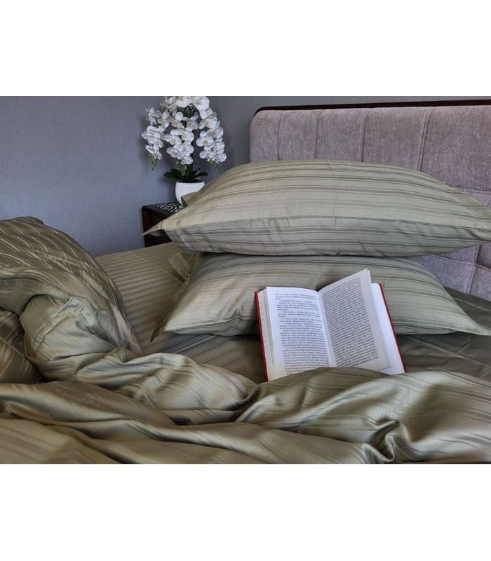 Постельное белье "PREMIUM RIPE OLIVE" Сатин MULTI Stripe - Комфорт-текстиль - стильные постельные комплекты на МамаТато