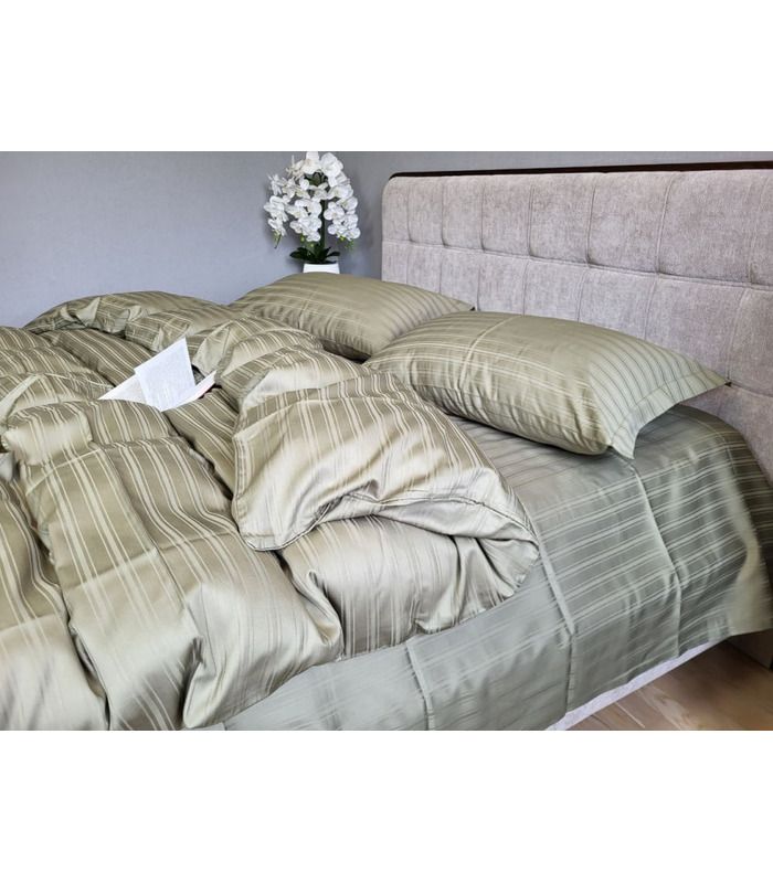 Постельное белье "PREMIUM RIPE OLIVE" Сатин MULTI Stripe - Комфорт-текстиль - стильные постельные комплекты на МамаТато