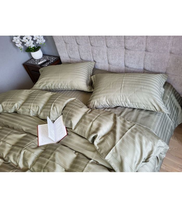 Постельное белье "PREMIUM RIPE OLIVE" Сатин MULTI Stripe - Комфорт-текстиль - стильные постельные комплекты на МамаТато