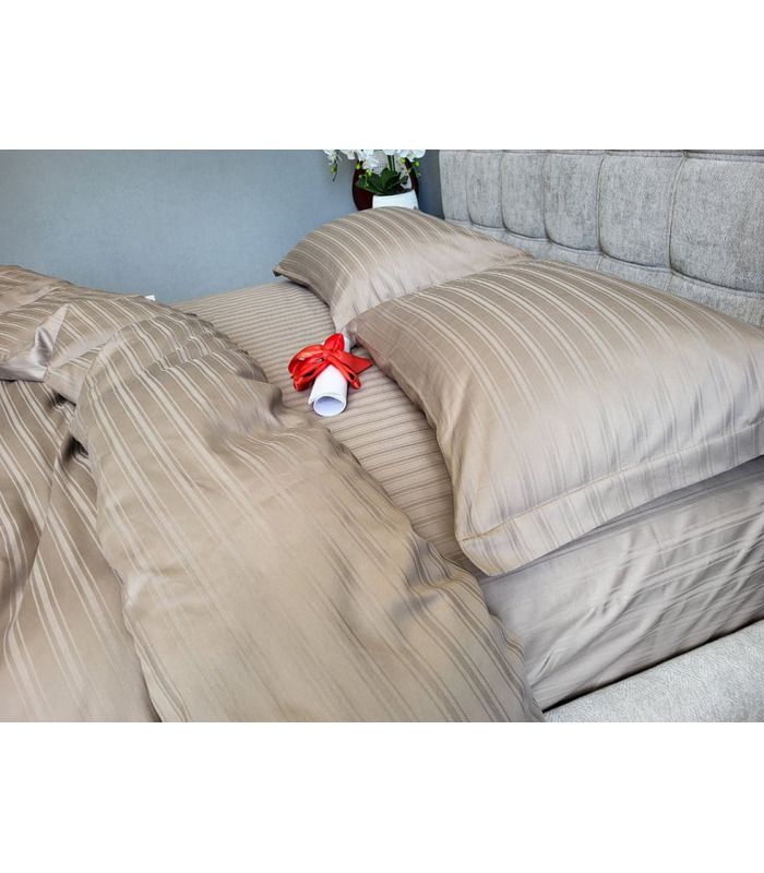 Постельное белье "PREMIUM CACAO" Сатин MULTI Stripe - Комфорт-текстиль - стильные постельные комплекты на МамаТато