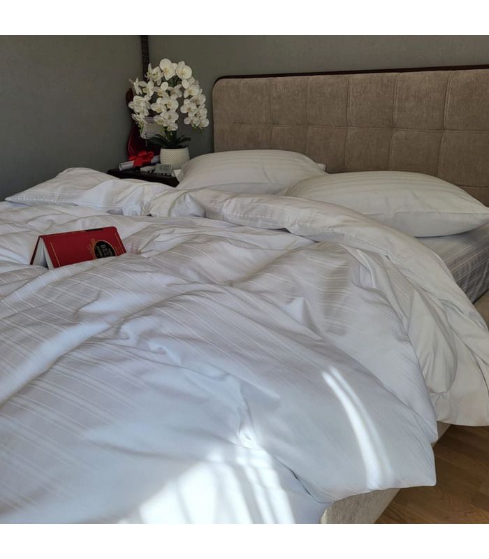 Постільна білизна "PREMIUM WHITE" Сатин MULTI Stripe - Страйп сатин - стильні постільні комплекти на МамаТато