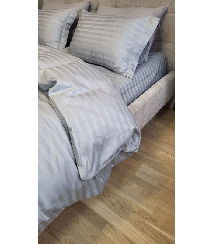 Постільна білизна "Premium Silver Stone" Сатин Stripe 2/2см - Страйп сатин - стильні постільні комплекти на МамаТато