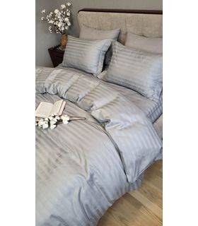 Постельное белье "Premium Silver Stone" Сатин Stripe 2/2см - Комфорт-текстиль - стильные постельные комплекты на МамаТато