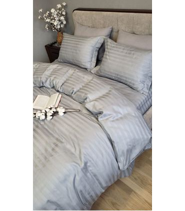 Постельное белье "Premium Silver Stone" Сатин Stripe 2/2см - Комфорт-текстиль - стильные постельные комплекты на МамаТато
