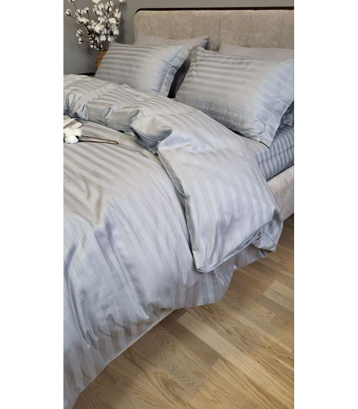 Постельное белье "Premium Silver Stone" Сатин Stripe 2/2см - Комфорт-текстиль - стильные постельные комплекты на МамаТато