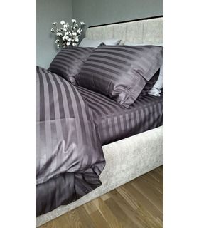 Постільна білизна "PREMIUM Royal Gray" Сатин Stripe 2/2см - Страйп сатин - стильні постільні комплекти на МамаТато