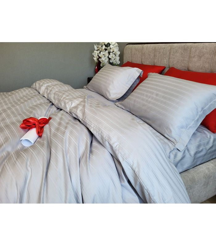 Постільна білизна "PREMIUM Silver" Сатин MULTI Stripe - Страйп сатин - стильні постільні комплекти на МамаТато