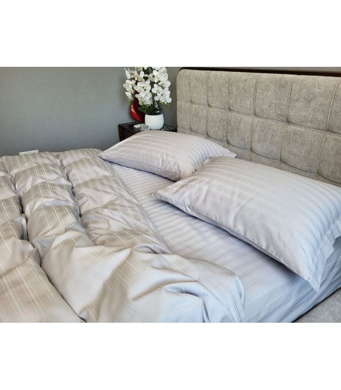 Постільна білизна "PREMIUM Silver" Сатин MULTI Stripe - Страйп сатин - стильні постільні комплекти на МамаТато