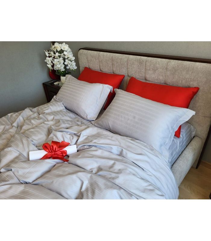 Постільна білизна "PREMIUM Silver" Сатин MULTI Stripe - Страйп сатин - стильні постільні комплекти на МамаТато