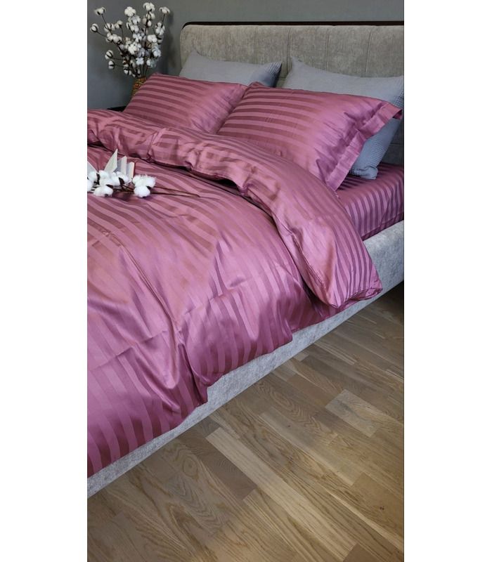 Постільна білизна "PREMIUM Flower Nectar" Сатин Stripe 2/2см - Страйп сатин - стильні постільні комплекти на МамаТато