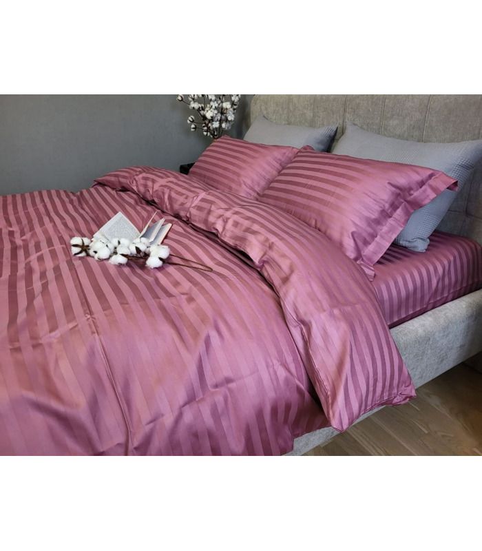 Постільна білизна "PREMIUM Flower Nectar" Сатин Stripe 2/2см - Страйп сатин - стильні постільні комплекти на МамаТато