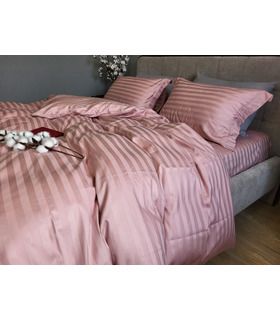 Постільна білизна "PREMIUM Power Pink" Сатин Stripe 2/2см - Страйп сатин - стильні постільні комплекти на МамаТато