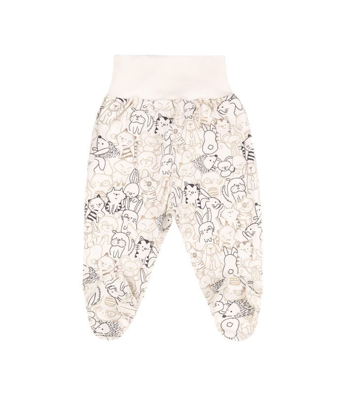 Ползунки ПЗ13 интерлок (21G) - хлопковые ползунки с принтом от МамаТато