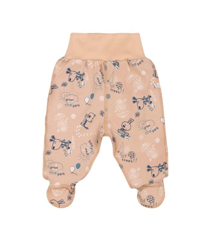 Ползунки ПЗ13 интерлок (21G) - хлопковые ползунки с принтом от МамаТато