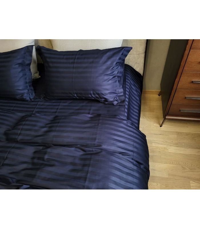 Постільна білизна "PREMIUM Blue Berry" Сатин Stripe 2/2см - Страйп сатин - стильні постільні комплекти на МамаТато
