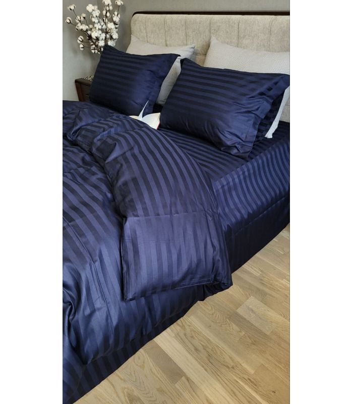 Постільна білизна "PREMIUM Blue Berry" Сатин Stripe 2/2см - Страйп сатин - стильні постільні комплекти на МамаТато