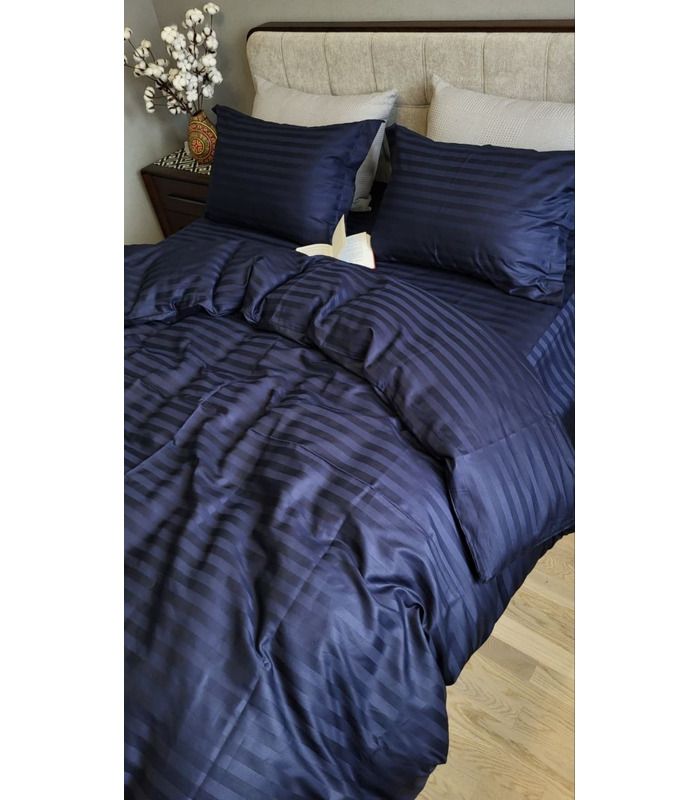 Постільна білизна "PREMIUM Blue Berry" Сатин Stripe 2/2см - Страйп сатин - стильні постільні комплекти на МамаТато