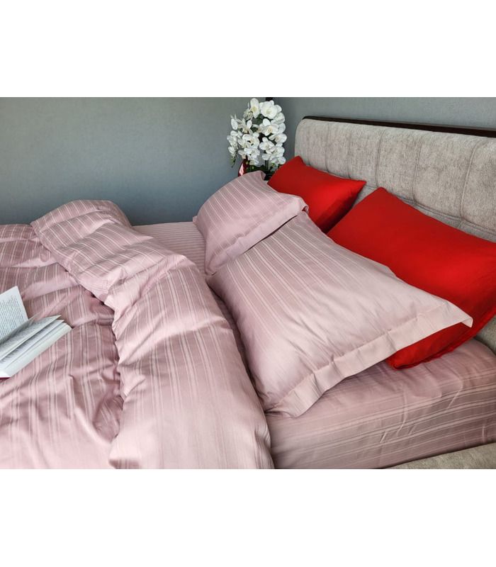 Постельное белье "PREMIUM Powder Rose" Сатин MULTI Stripe - Комфорт-текстиль - стильные постельные комплекты на МамаТато