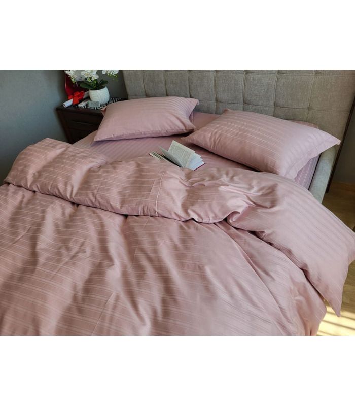 Постельное белье "PREMIUM Powder Rose" Сатин MULTI Stripe - Комфорт-текстиль - стильные постельные комплекты на МамаТато