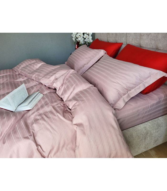 Постільна білизна "PREMIUM Powder Rose" Сатин MULTI Stripe - Страйп сатин - стильні постільні комплекти на МамаТато