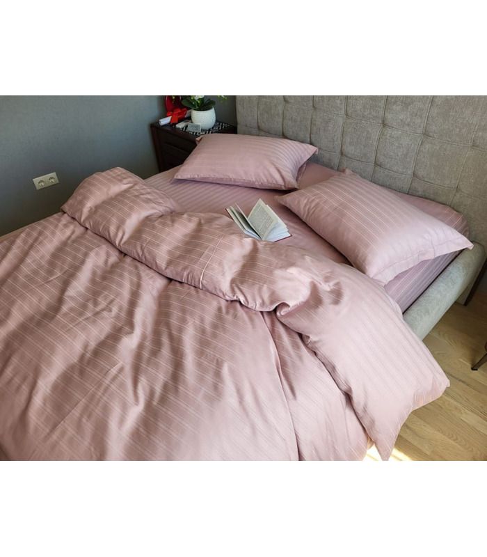Постільна білизна "PREMIUM Powder Rose" Сатин MULTI Stripe - Страйп сатин - стильні постільні комплекти на МамаТато
