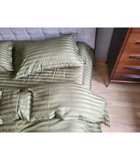Постільна білизна "PREMIUM KHAKI" Сатин Stripe 2/2см - Страйп сатин - стильні постільні комплекти на МамаТато