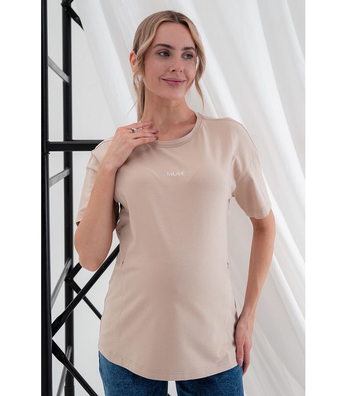 Футболка Муза беж від Юла Мама у категорії Футболки та майки годуючим на МамаТато