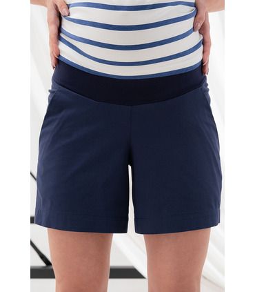 Шорты для беременных Сафо синий от Юла Мама в категории Шорты и бриджи беременным на МамаТато